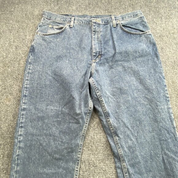 Wrangler Five Star Premium Jeans Mens 40x30 Blue Demin Relaxed Fit Straight Leg - Picture 3 of 10